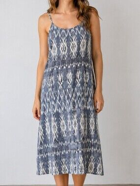 Maiwa Handwoven Cotton Ikat Maxi Dress Size S